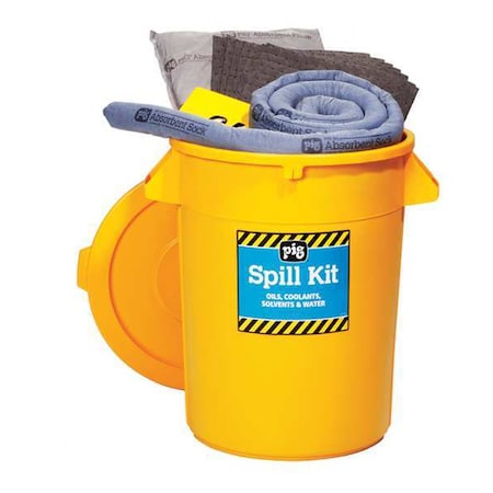 Spill Kit, 21 gal Volume Absorbed per Kit, 32 gal Capacity, Can, Yellow, 46