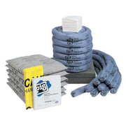 Spill Kit Refill, 39 gal Volume Absorbed per Kit, Not Applicable Capacity, Box, Blue/Gray, 135