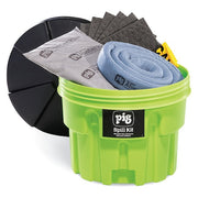 Spill Kit, 12 gal Volume Absorbed per Kit, 20 gal Capacity, Drum, Green, 35