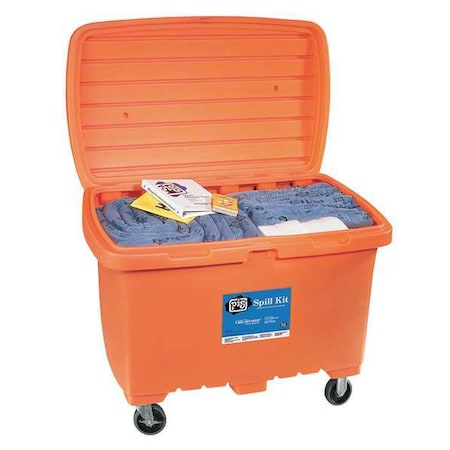 Spill Kit, 76 gal Volume Absorbed per Kit, Not Applicable Capacity, Chest, Orange, 330