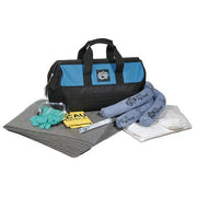 Spill Kit, 6 gal Volume Absorbed per Kit, Bag, Black/Blue, 28