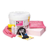 Spill Kit, 13 gal Volume Absorbed per Kit, 20 gal Capacity, Drum, White, 64