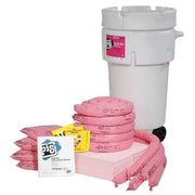 Spill Kit, 27 gal Volume Absorbed per Kit, 50 gal Capacity, Drum, White, 123