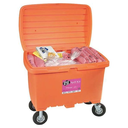 Spill Kit, 74 gal Volume Absorbed per Kit, 112 3/16 gal Capacity, Chest, Orange, 151