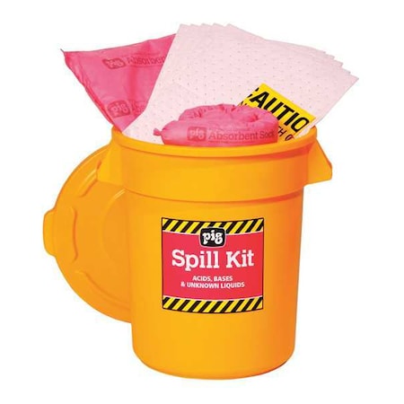Spill Kit, 11 gal Volume Absorbed per Kit, 20 gal Capacity, Can, Yellow, 30