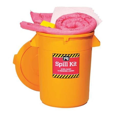 Spill Kit, 21 gal Volume Absorbed per Kit, 32 gal Capacity, Can, Yellow, 46
