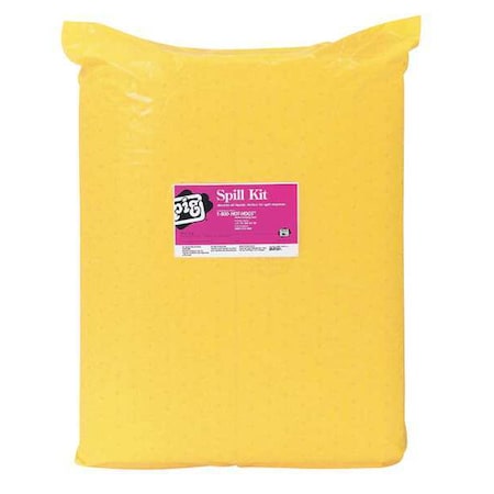 Spill Kit Refill, 5 gal Volume Absorbed per Kit, Not Applicable Capacity, Box, Yellow, 18