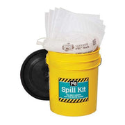 Spill Kit, 4 gal Volume Absorbed per Kit, 5 gal Capacity, Bucket, Yellow, 21