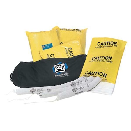 Spill Kit, 23 gal Volume Absorbed per Kit, Not Applicable Capacity, Bag, Black, 74