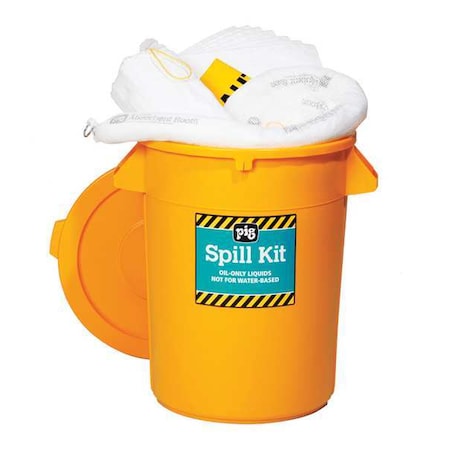 Spill Kit, 21 gal Volume Absorbed per Kit, 32 gal Capacity, Can, Yellow, 46
