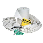 Spill Kit Refill, 15 gal Volume Absorbed per Kit, Not Applicable Capacity, Box, White, 19