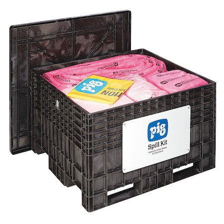 Spill Kit, 108 gal Volume Absorbed per Kit, Not Applicable Capacity, Chest, Black, 200