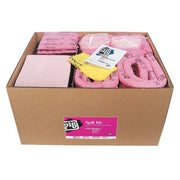 Spill Kit Refill, 108 gal Volume Absorbed per Kit, Not Applicable Capacity, Box, Pink, 199