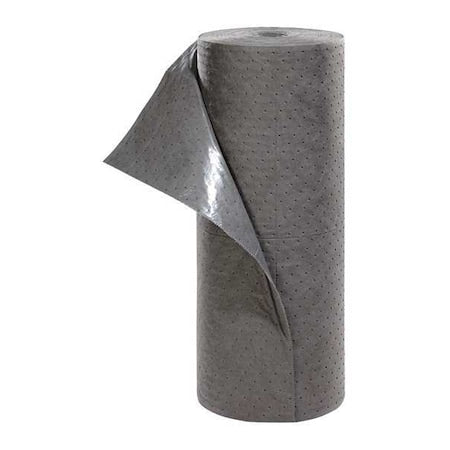 Sorbent Roll, 23 gal, 31 in x 100 ft, Bodily Fluids, Gray, Polypropylene