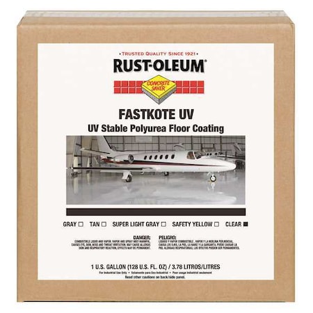 1 gal Floor Coating, High Gloss Finish, Clear, Solvent Base