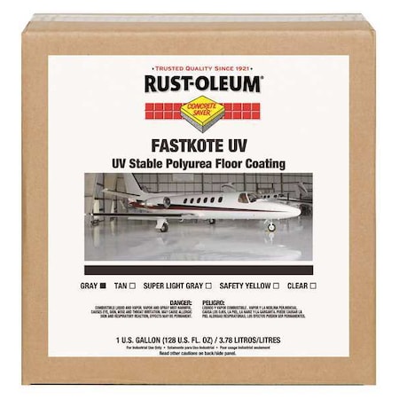 1 gal Floor Coating, High Gloss Finish, Gray, Solvent Base