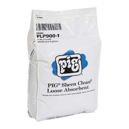Granular Sorbent, 8 gal Absorbed per Package, 11 lb Bag, Perlite, Not Scented, White