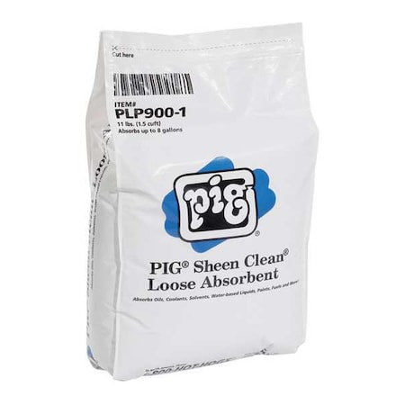 Granular Sorbent, 400 gal Absorbed per Package, 550 lb Bag, Perlite, Not Scented, White