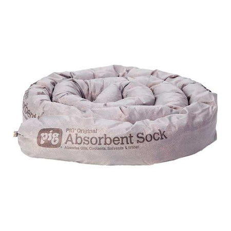 Sorbent Sock, 13 gal, 3 in x 8 ft, Universal, Gray, 16 PK