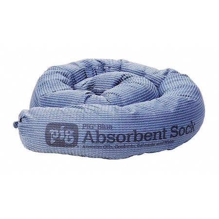 Sorbent Sock, 15 gal, 3 in x 48 in, Universal, Blue, 20 PK