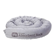 Sorbent Sock, 24 gal, 3 1/4 in x 7 ft, Universal, Gray, 12 PK