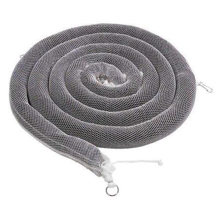 Sorbent Sock, 16 gal, 3 in x 20 ft, Oil, Black, White, 4 PK