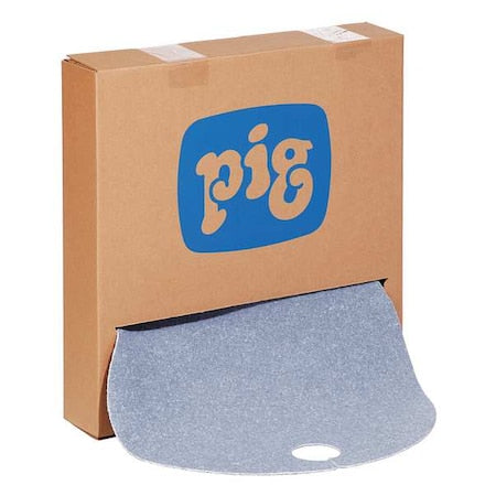 Sorbent Pad, 6 gal, 22 in Dia., Universal, Blue, 25 PK