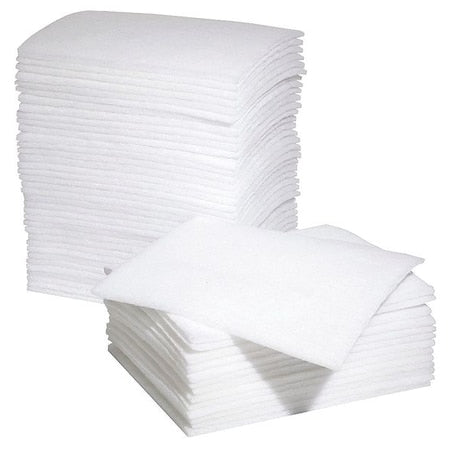 Sorbent Pad, 48 gal, 18 in x 22 in, Universal, White, Polyester