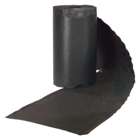 Sorbent Pad, 41 gal, 19 in x 100 ft, Oil, Black, 2 PK