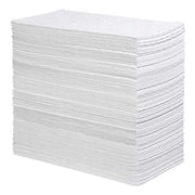 Sorbent Pad, 9 gal, 8 1/4 in x 15 in, Oil, White, 100 PK