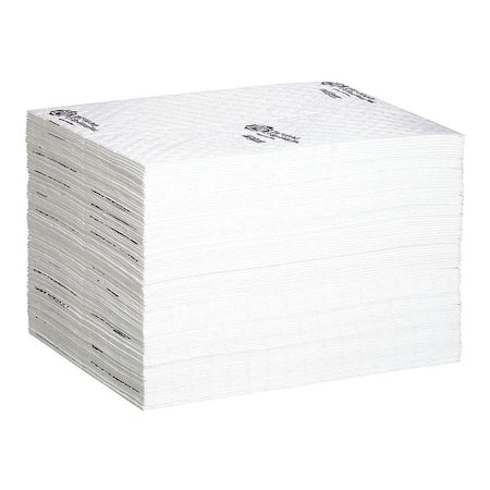 Sorbent Pad, 22 gal, 16 in x 20 in, Oil, White, Polypropylene