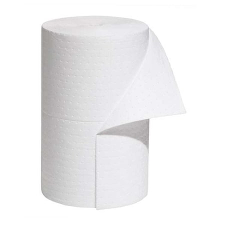 Sorbent Roll, 32 gal, 24 in x 150 ft, Oil, White, Polypropylene