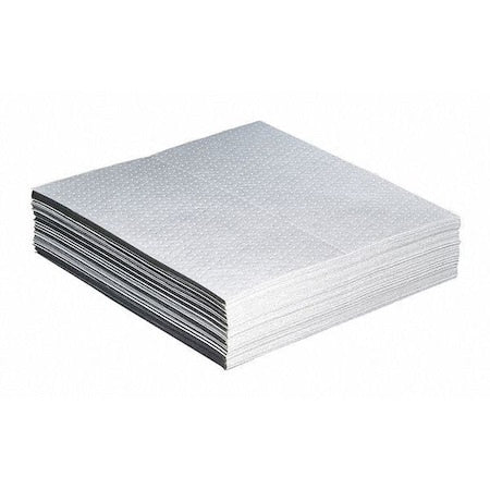 Sorbent Pad, 33 gal, 30 in x 30 in, Oil, White, Polypropylene
