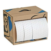 Sorbent Roll, 8 gal, 15 in x 60 ft, Oil, White, Polypropylene