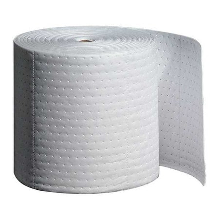 Sorbent Roll, 16 gal, 15 in x 150 ft, Oil, White, Polypropylene