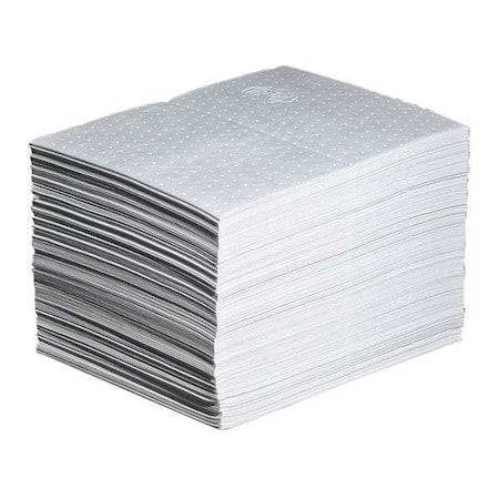 Sorbent Pad, 22 gal, 15 in x 20 in, Oil, White, Polypropylene