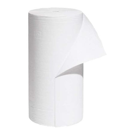 Sorbent Roll, 40 gal, 30 in x 300 ft, Oil, White, Polypropylene
