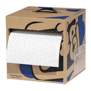 Sorbent Roll, 9 gal, 10 in x 100 ft, Oil, White, 2 PK
