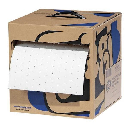 Sorbent Roll, 9 gal, 10 in x 100 ft, Oil, White, 2 PK