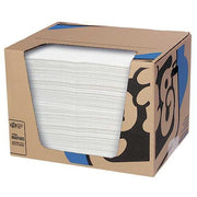 Sorbent Pad, 22 gal, 15 in x 20 in, Oil, White, 200 PK