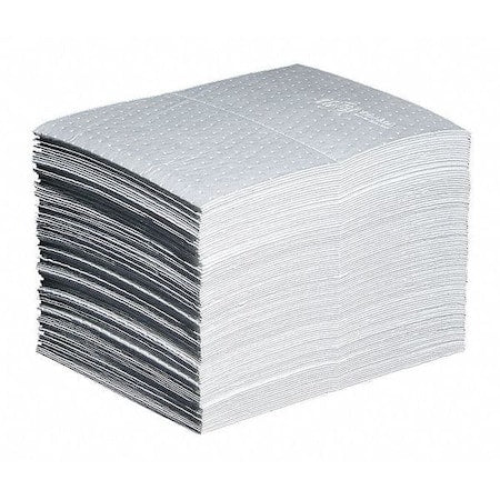 Sorbent Pad, 22 gal, 15 in x 20 in, Oil, White, Polypropylene