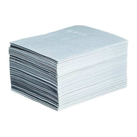 Sorbent Pad, 22 gal, 15 in x 20 in, Oil, White, 200 PK