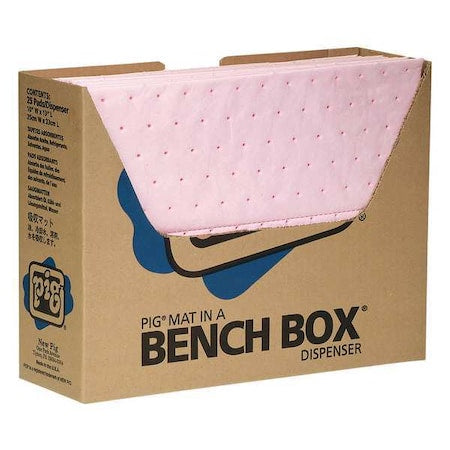 Sorbent Pad, 10 gal, 10 in x 13 in, Universal, Pink, 100 PK