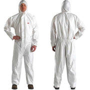 Hooded Disposable Coveralls, Xl, White, Microporous Laminate