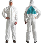 Hooded Disposable Coveralls, 3XL, White, SMMMS