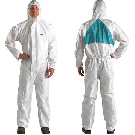 Hooded Disposable Coveralls, Xl, White, SMMMS