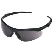 T101 Reader Safety Glasses, Black Wraparound Frame, 3.0 Diopter, Gray Lens, Anti-Scratch Coating