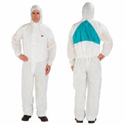 Hooded Disposable Coveralls, 2XL, White, SMMMS