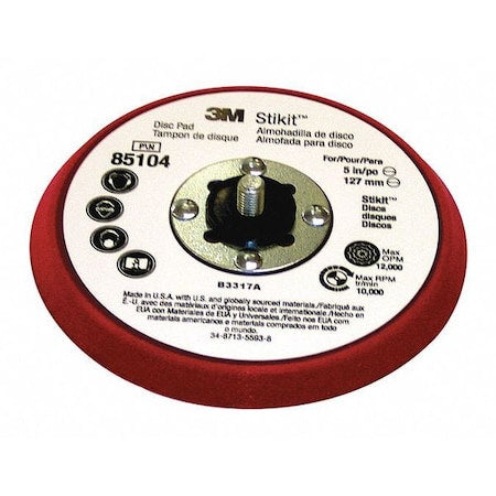 Low Profile Dsc Pad,Silver Face,Red Foam,5inx3/8in,10/pk