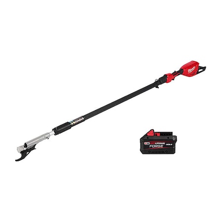 Telescoping Pruning Shears, 1-3/4 in Cut Cap, Steel 3 in L Blade, Battery Included, 84 in Tool L